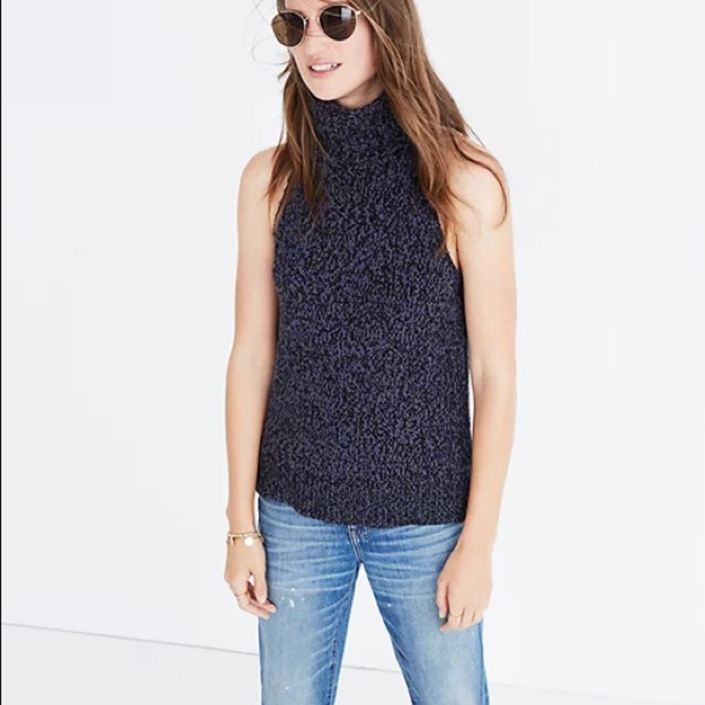 Madewell Turtleneck Cutaway Sweater Vest